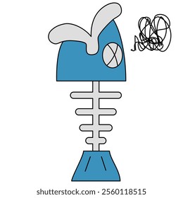 Simple vertical fishbone illustration seen from the side