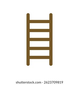 Simple Vertical Ladder Icon with Five Rungs in Flat Minimalist Style