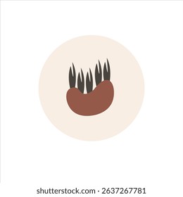Simple vertical leaf cluster. Ideal for modern botanical patterns and organic logos.