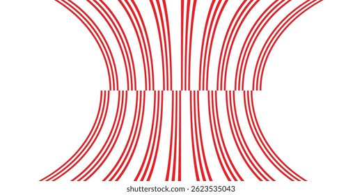 simple vertical red three line irregular curved pattern.