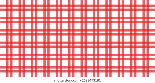 simple vertical red, white plaid line pattern.