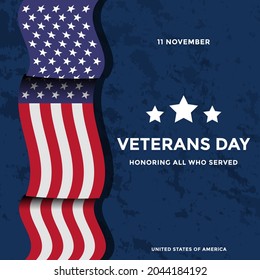 simple veterans day concept design vector. 11 november, honoring all who served