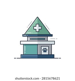 Simple veterinary clinic building illustration