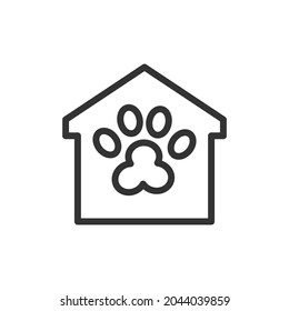 Icono simple de la línea veterinaria. Símbolo premium con estilo de trazo. Diseño del icono veterinario. Ilustración vectorial.