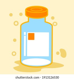 Vial simple en estilo de ilustración de dibujos vectoriales 
