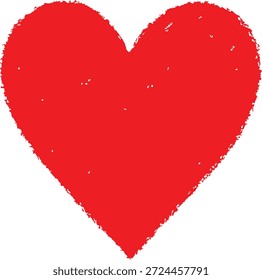 A simple vibrant red heart shape is prominently displayed against a clean stark white background symbolizing love