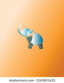 Simple and Vibrant Vector Illustration of an Elephant, Full Editable