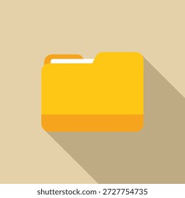 Simple and vibrant yellow folder icon symbolizing digital file management and organization 