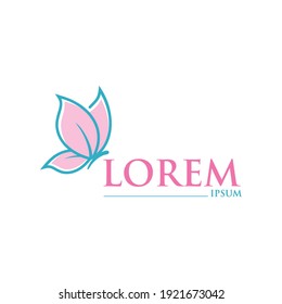 Simple victor illustration of abstract butterfly and leaf shape. Multipurpose logo design concept