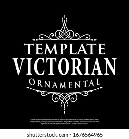 plantilla de vector de adorno victoriano simple
