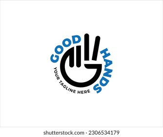 Simple Victory Hand Gestures Logo Design Template