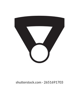 Simple victory medal. Clean medal icon with ribbon, perfect for award or sports themes.