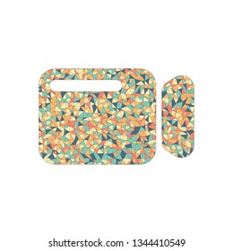 Simple video camera icon. Colored mosaic with polygons