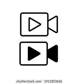 Simple Video Camera icon. Movie or Cinema sign. Multimedia symbol.