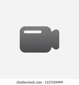 Simple video camera icon. On grid background