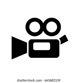 simple video camera icon, retro style    