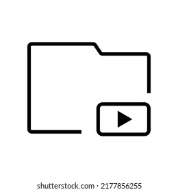 Simple video folder icon. Vector.