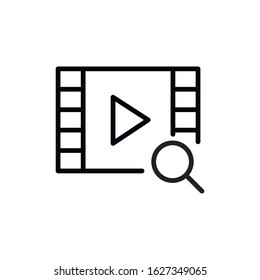 Simple video player line icon. Stroke pictogram. Vector illustration isolated on a white background. Premium quality symbol. Vector sign for mobile app and web sites.