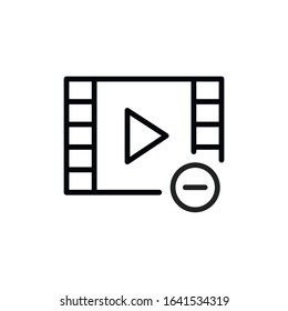 Simple video player line icon. Stroke pictogram. Vector illustration isolated on a white background. Premium quality symbol. Vector sign for mobile app and web sites.