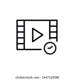 Simple video player line icon. Stroke pictogram. Vector illustration isolated on a white background. Premium quality symbol. Vector sign for mobile app and web sites.