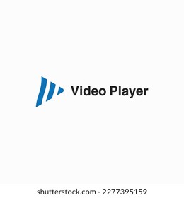 diseño vectorial del logotipo de la marca del reproductor de vídeo simple con estilos planos, elegantes y únicos aislados en fondo blanco.