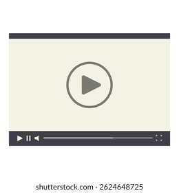 Simple video player with a play button is waiting to be started