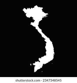 Simple Vietnam Map Aislado en fondo negro, puede ser usado para diseños de negocios, diseños de presentaciones o cualquier diseño adecuado.