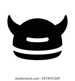 Simple Viking Helmet glyph icon. The icon can be used for websites, print templates, presentation templates, illustrations, etc