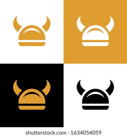 Simple viking helmet logo icon, vector illustration design