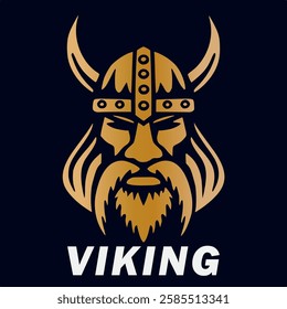 simple viking logo illustration vector art icon