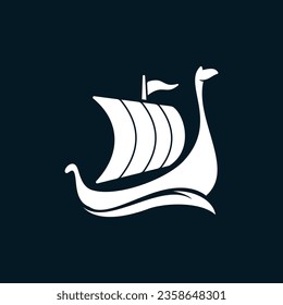 Simple Viking Ship Logo Design