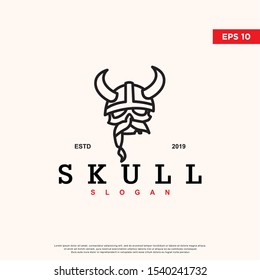 simple viking skull logo. modern icon template design