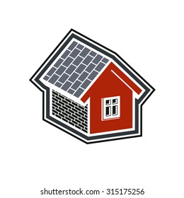 Einfache Villa Ikone, Vektorabstraktes Haus. Landhaus, konzeptionelles Zeichen am besten für die Verwendung in Grafik und Web-Design.