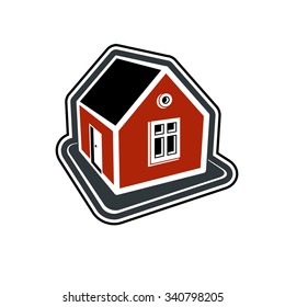 Sencilla mansión de pueblo, vector casa abstracta. Casa de campo, signo conceptual mejor para uso en diseño gráfico y web.