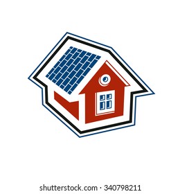 Simple village mansion icon, vector abstract house. Country house, conceptual sign best for use in graphic and web design.