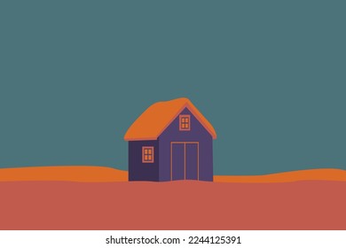 Simple Village Shed Illustration Vector