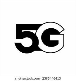 Simple vintage 5G text design. Vector design illustration.