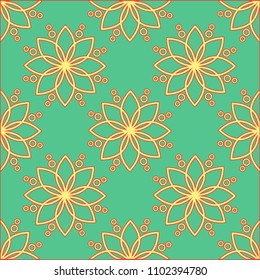 Simple vintage background with abstract yellow flowers.