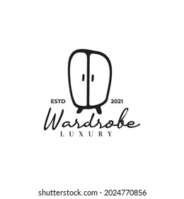 Simple vintage black wardrobe vector logo design