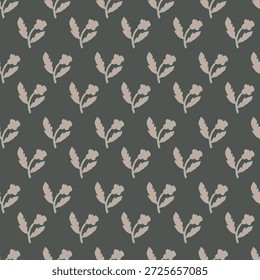 Simples vintage flores em suave blush em carvão profundo, ideal para papel de parede, cama, estofamento e projetos modernos de embrulho de presente.