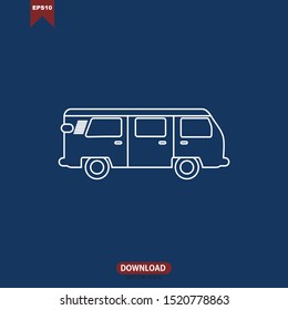 Simple vintage bus vector icon design