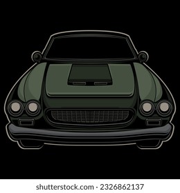 simple vintage classic car, vector EPS 10