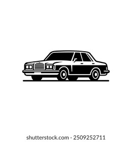 Simple vintage classic car vector icon