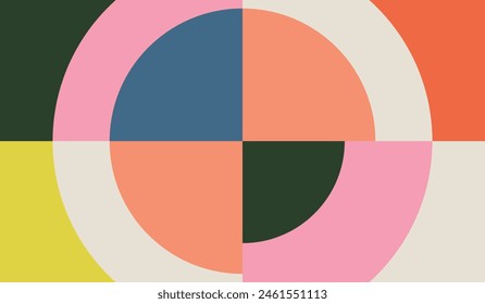 Simple with vintage colors shapes geometric vector background design