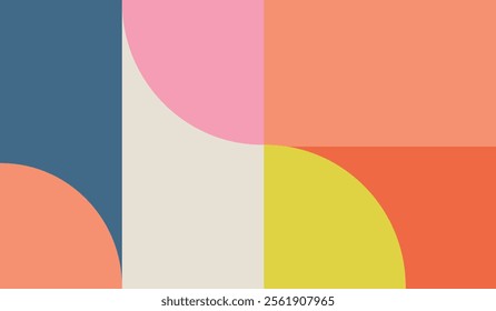 Simple with vintage colors shapes geometric vector background design