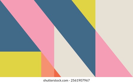 Simple with vintage colors shapes geometric vector background design