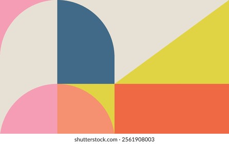 Simple with vintage colors shapes geometric vector background design