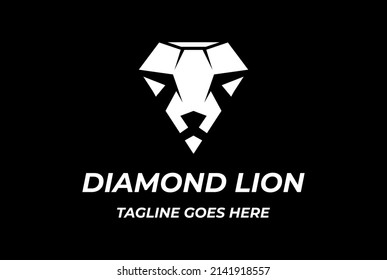Sencilla Piedra de Gema de Diamante Vintage con logotipo de cara de tigre león Diseño