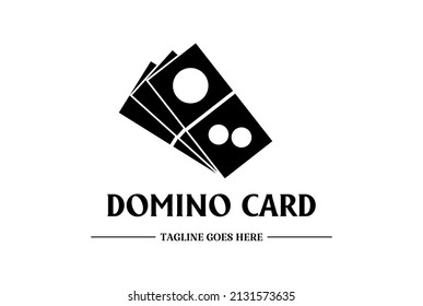 Simple Vintage Domino Card for Bet Gamble Casino Sport Club Logo Design Vector