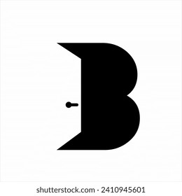 Diseño sencillo de logotipo de puerta de época con letra B.